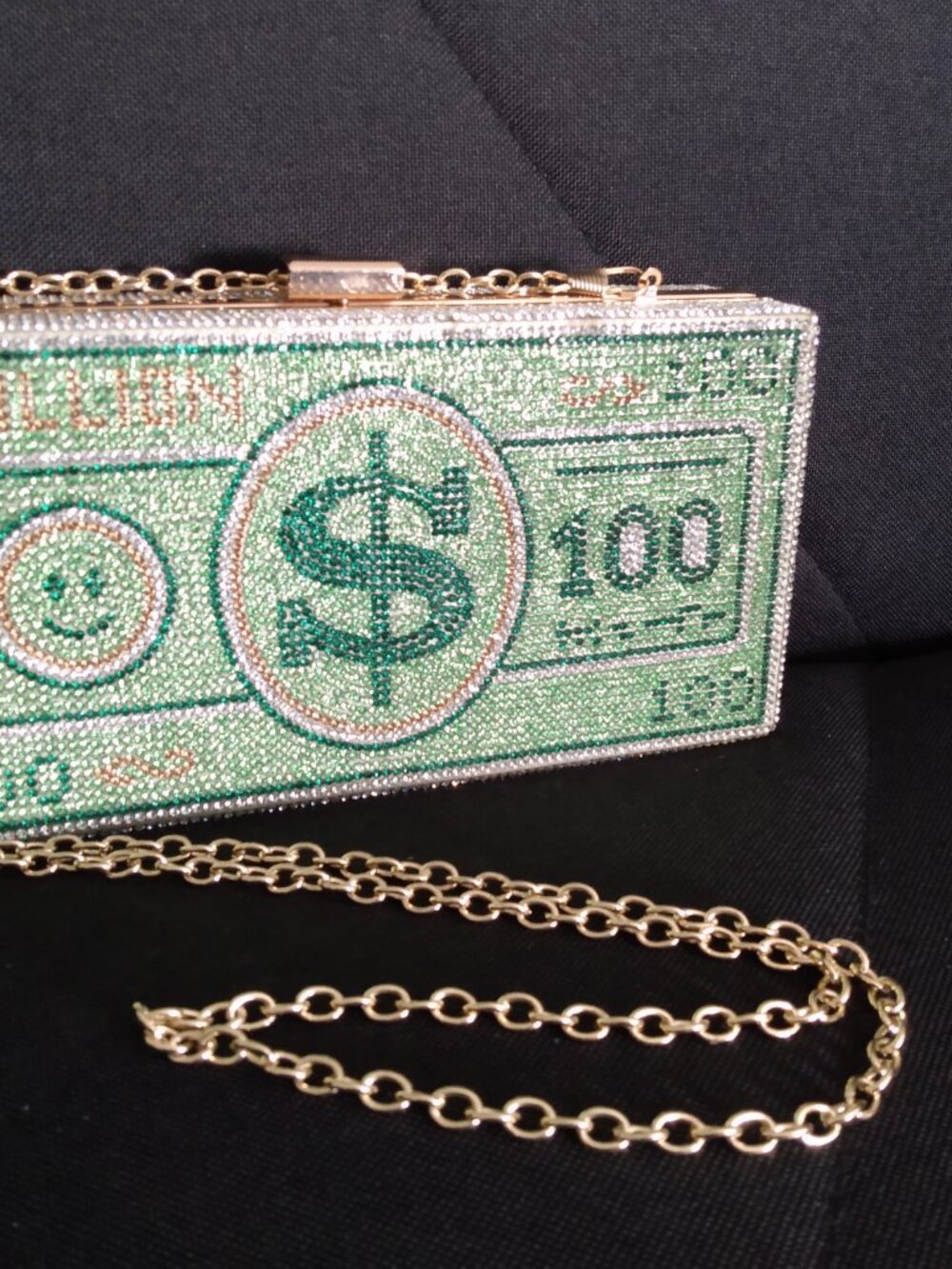 Billion Dollar Clutch Handbag Crossbody Purse Unique Luxurious Money Bag